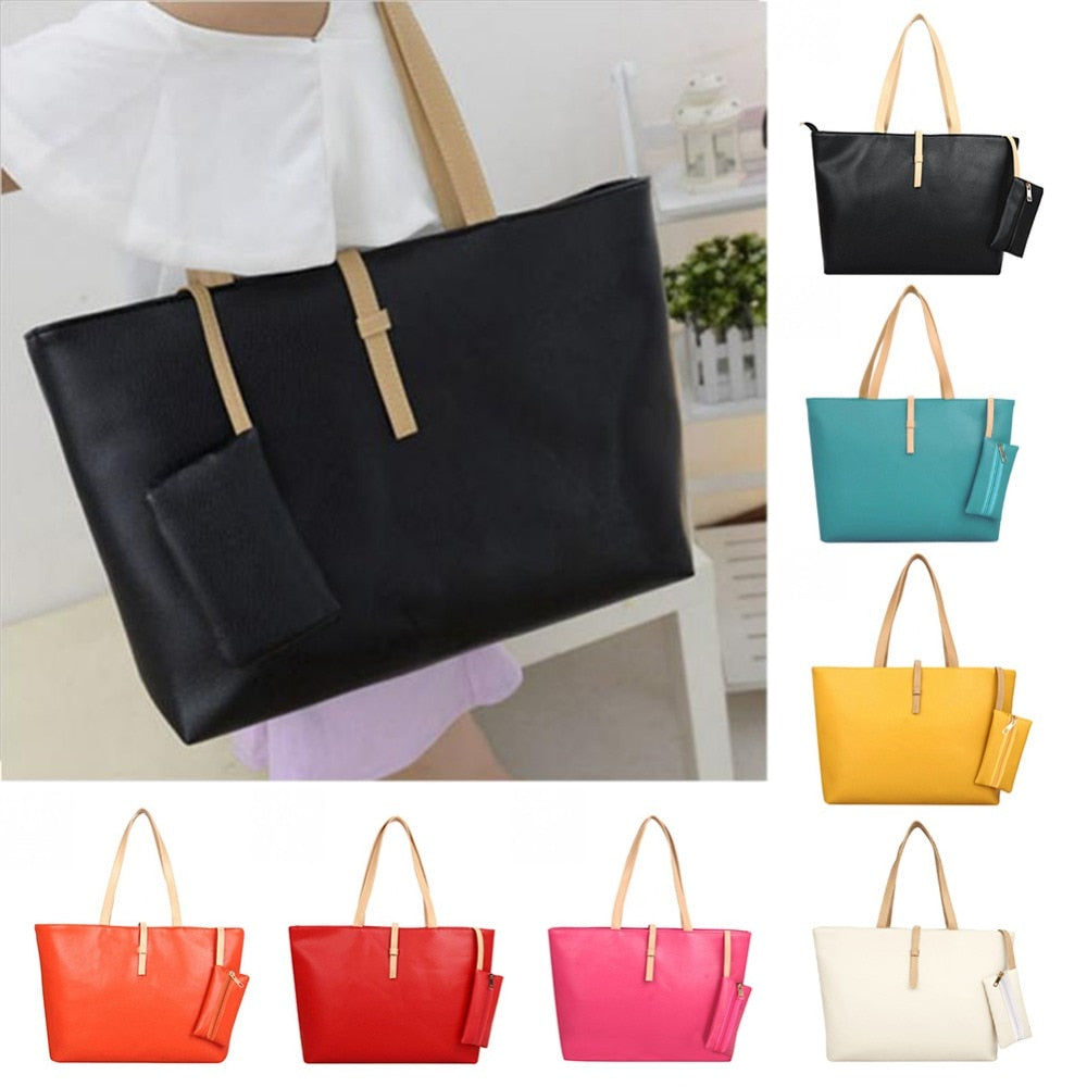 Women Tote PU Leather Shoulder Bags