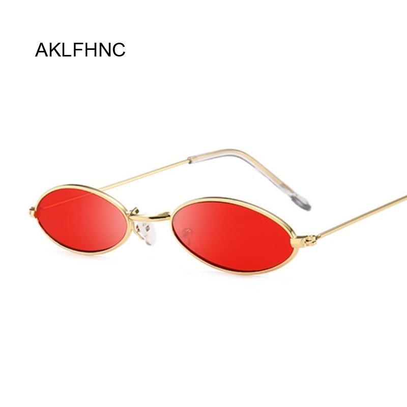 Retro Oval Red Sunglasses Women