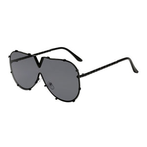 Brand Designer V Oversize Sunglasses Men